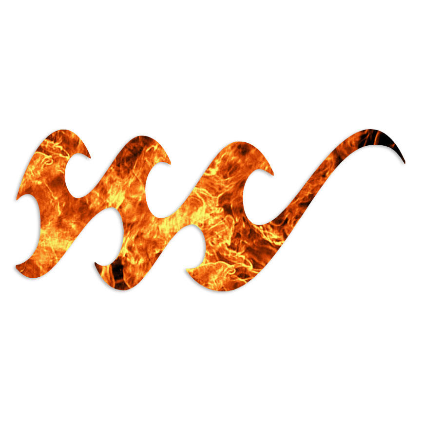 Tribal Flames Waves - Decal Sticker - Multiple Patterns & Sizes